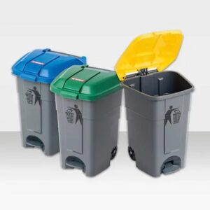 BASURERO 50 L CON TAPA  PEDAL Y RUEDAS