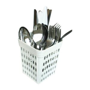 CESTILLO CUBIERTOS 11X11X14CM BLANCO