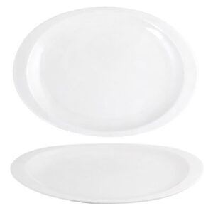 FUENTE OVAL AMBIENTE 31 CM BLANCA SILICE