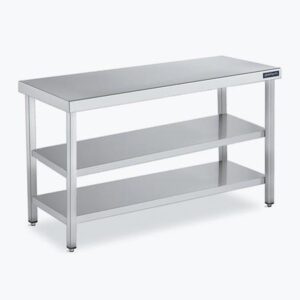 MESA CENTRAL GAMA 600 C2/ESTANTES INOX 18/10