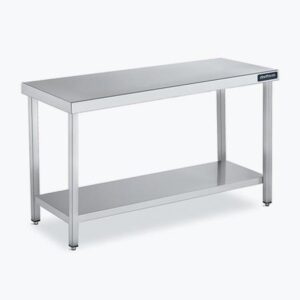 MESA CENTRAL GAMA 800 C/1 ESTANTE INOX 18/10