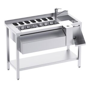 MESA COCTELERA 1200mm C/ESTANTE  INOX DISTFORM 