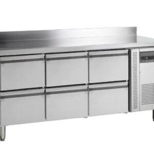 MESA FRÍA REFRIGERADA GN1/1 INOX 6 CAJONES